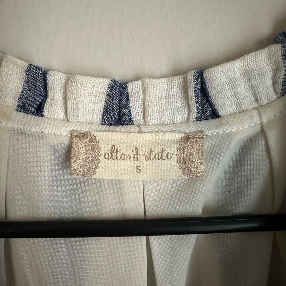 Altar'd State Embroidered Striped Cotton Dress Floral with Tassels size‎ Small - Picture 4 of 6